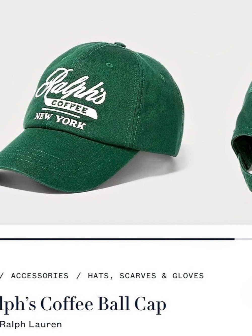 Polo Ralph Lauren Ralph's Coffee Ball Cap Green